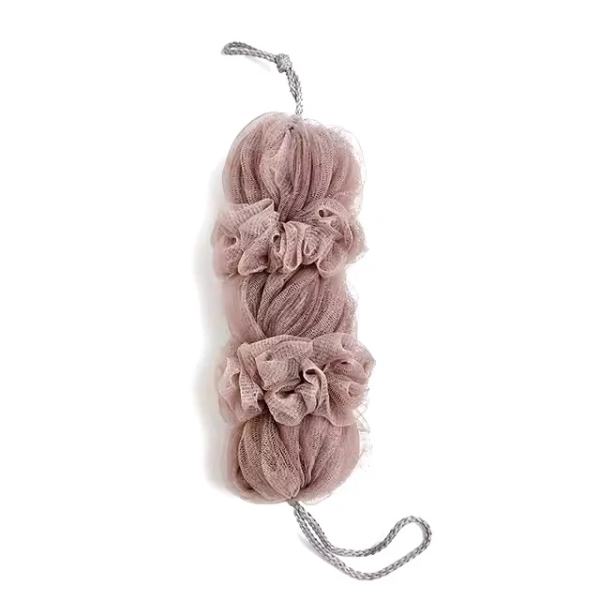 Premium Exfoliating Loofah Sponge – Long Handle Shower Pouf For Body & Back Scrubbing