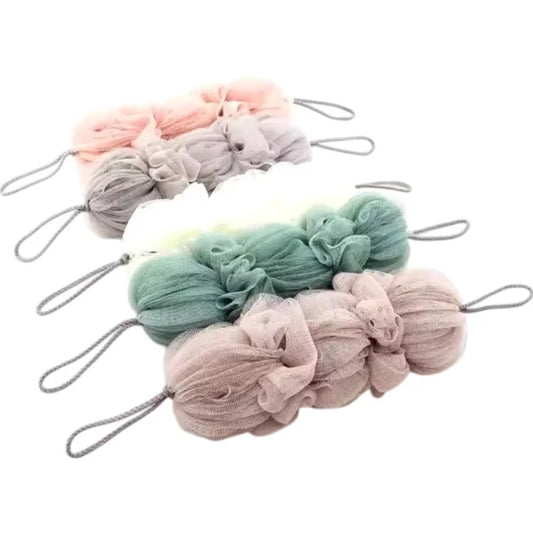 Premium Exfoliating Loofah Sponge – Long Handle Shower Pouf For Body & Back Scrubbing
